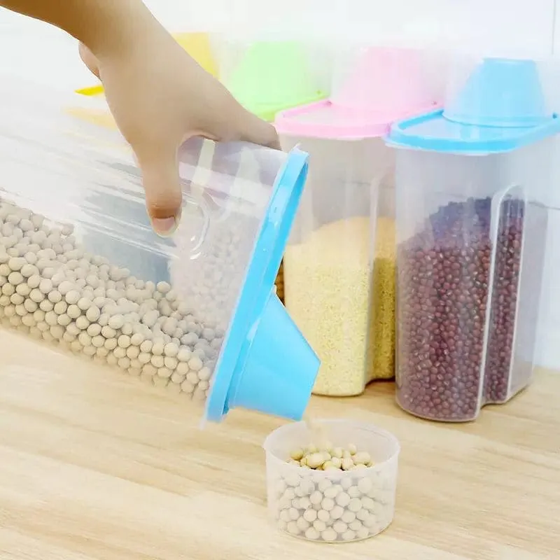 Large Capacity Airtight Dry Food Container, Cereal Flour Grain Food Storage Bottle, Durable Cereal Storage Sealing Can, BPA Free Clear Plastic Kitchen Cereal Bin