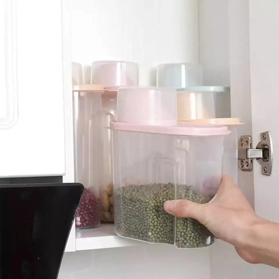 Large Capacity Airtight Dry Food Container, Cereal Flour Grain Food Storage Bottle, Durable Cereal Storage Sealing Can, BPA Free Clear Plastic Kitchen Cereal Bin