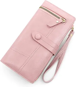 Large Capacity Multi-Card Coin Purse Buckle Zipper Long Purse for Women(Black-JoJo's Bizarre Adventure1)