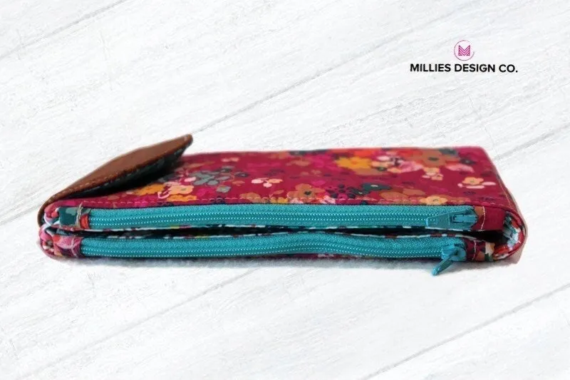 Large Ladies Wallet with Cork Flap
