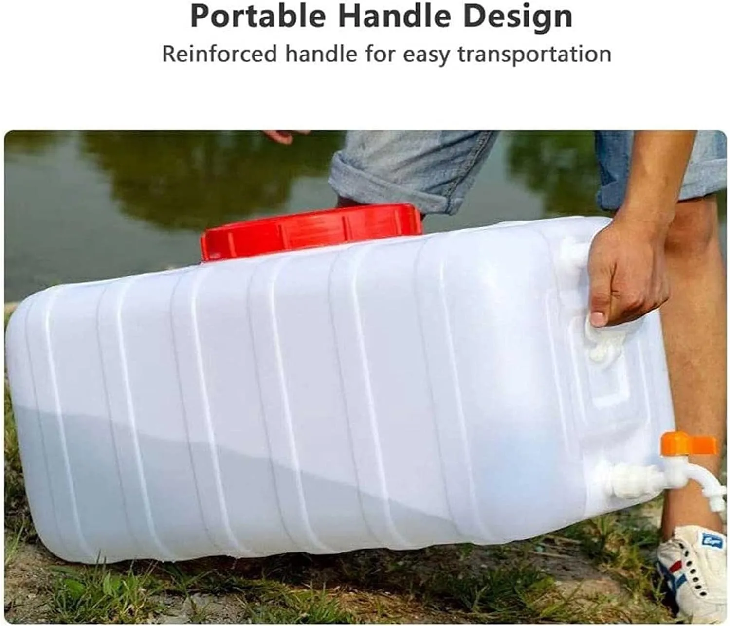 Large Plastic Water Storage Tanks Emergency Water Storage 50L/80L/110L/200L Camping & Hiking Water Storage Water Container Multifunctional Water Tank(Size:50L/13.2gallon)