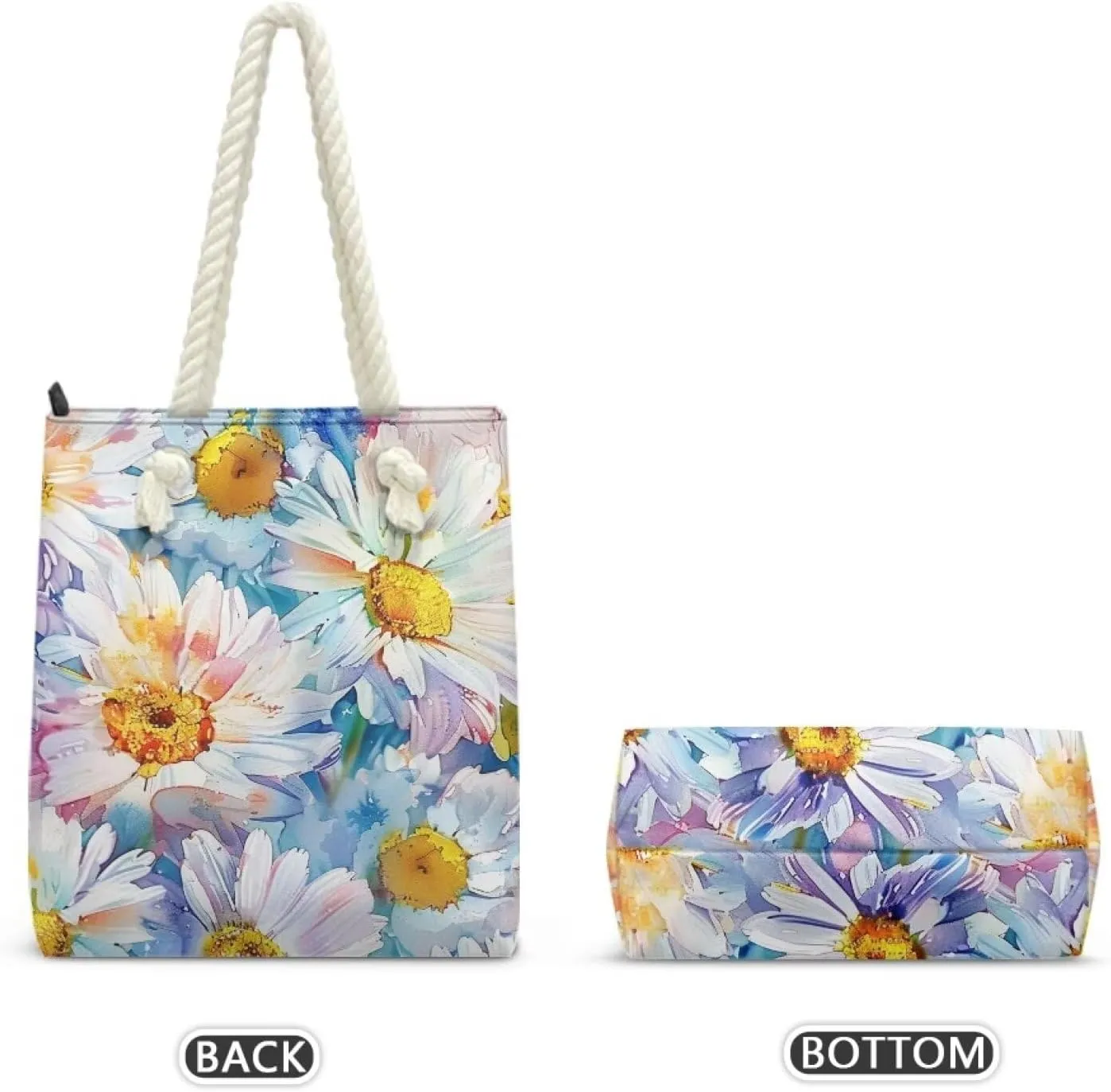 Large Tote Handbags for Women Reusable Grocery Bag Zipper Closure Storage Bag for Daily