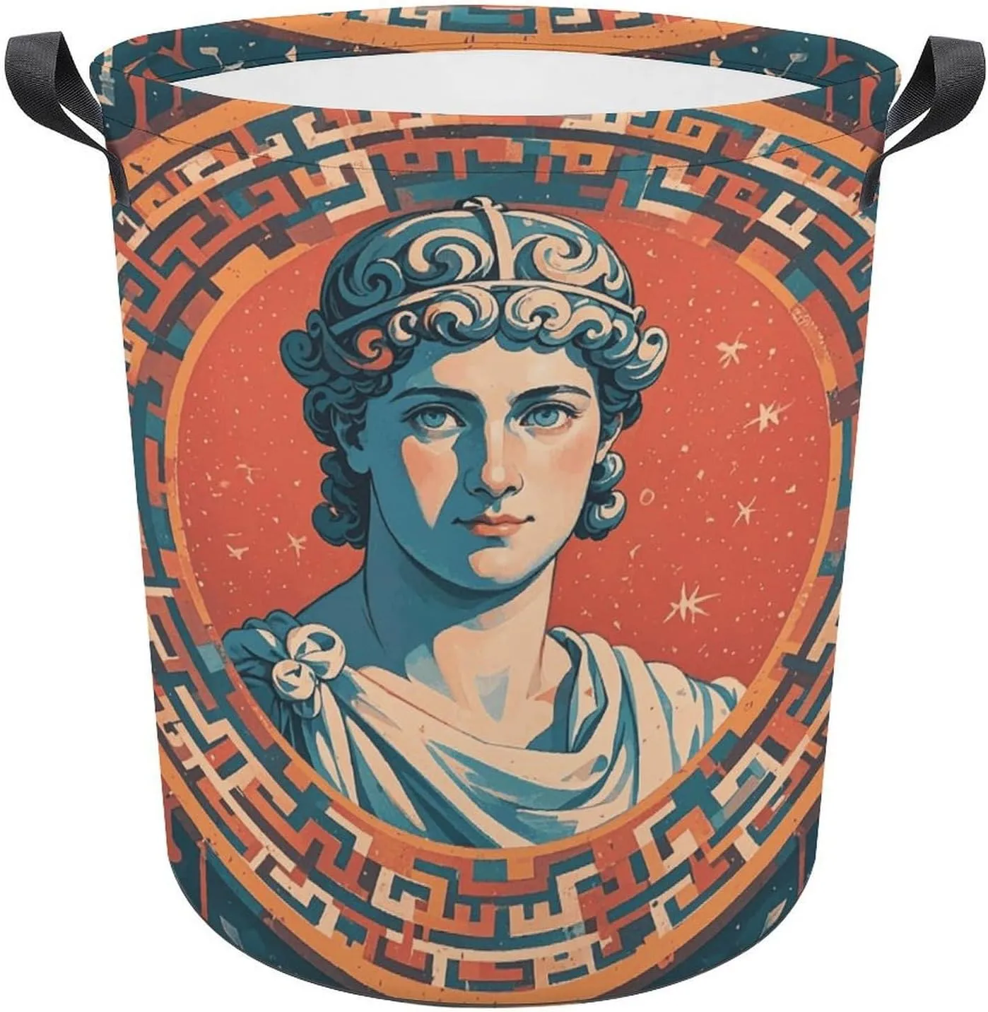 Laundry Basket with Handle Oxford Cloth Tote Bag Beautifully Stamped with Ancient Rome Printed Laundry Basket Foldable Clothing Storage Bucket Toy Storage Box