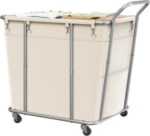 Laundry Sorter, Large Laundry Basket, 313L Rolling Laundry Hamper, Minimalist Laundry Organizer on Wheels, for Laundry Room, Bedroom, Guest Room, Beige TXY09WM