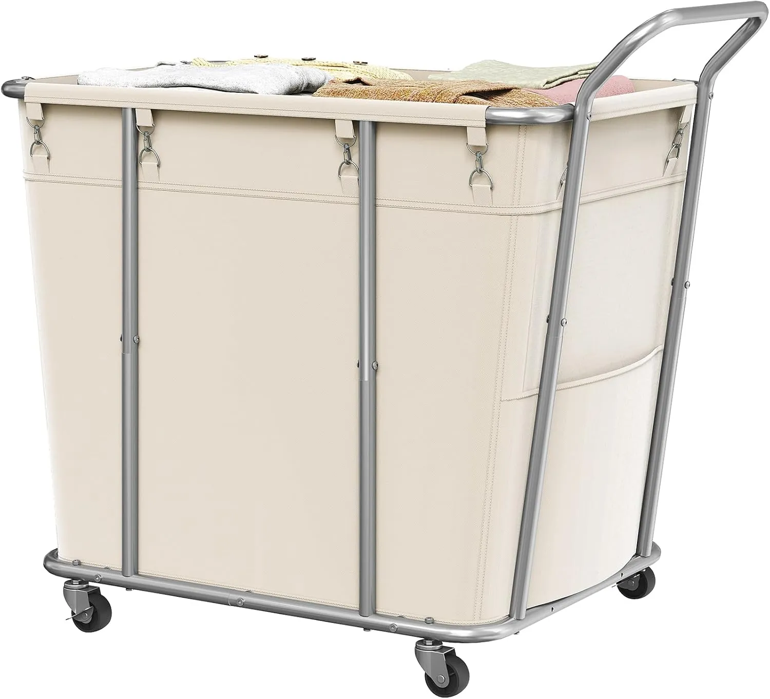 Laundry Sorter, Large Laundry Basket, 313L Rolling Laundry Hamper, Minimalist Laundry Organizer on Wheels, for Laundry Room, Bedroom, Guest Room, Beige TXY09WM