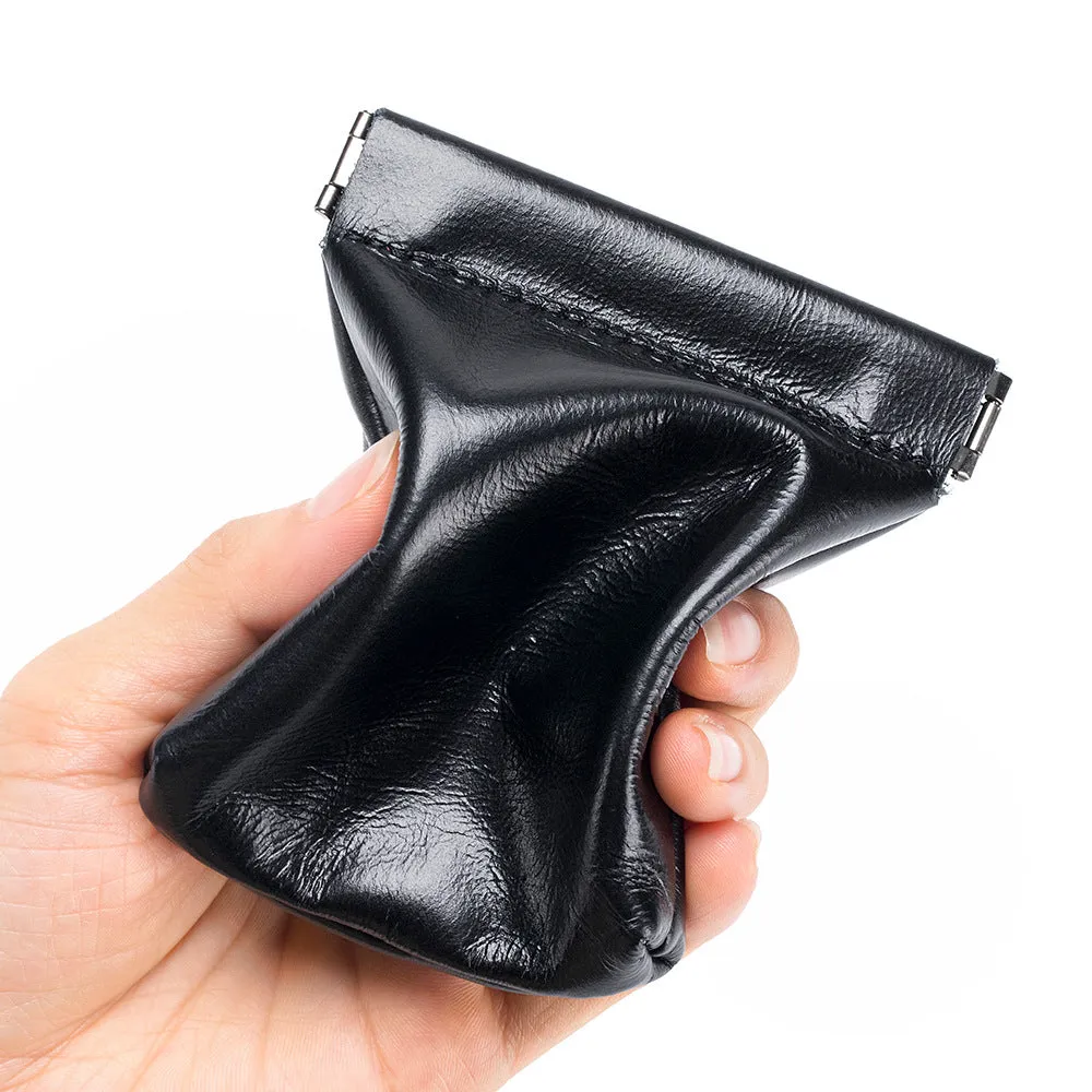 Leather Leaf Spring Earphone Automatic Tight Port Buggy Wireless Coin Purses