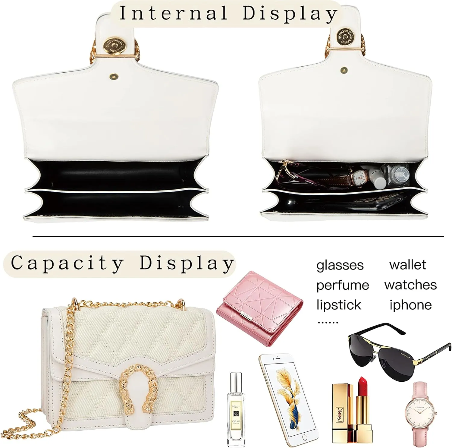 Leather Shoulder Bag Chain Purse for Women - Fashion Crossbody Bags Vintage Snake Print Underarm Bag Square Satchel Handbag