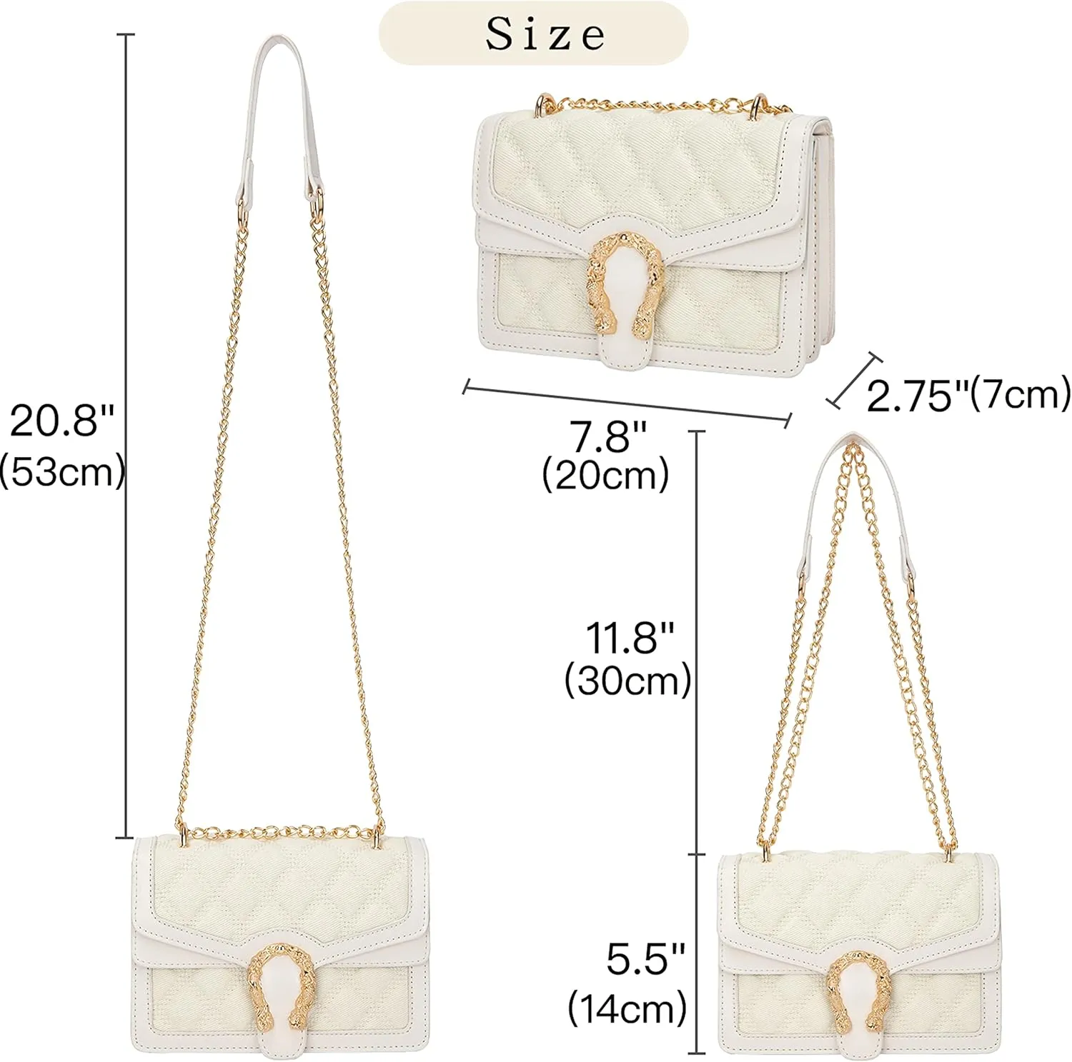 Leather Shoulder Bag Chain Purse for Women - Fashion Crossbody Bags Vintage Snake Print Underarm Bag Square Satchel Handbag