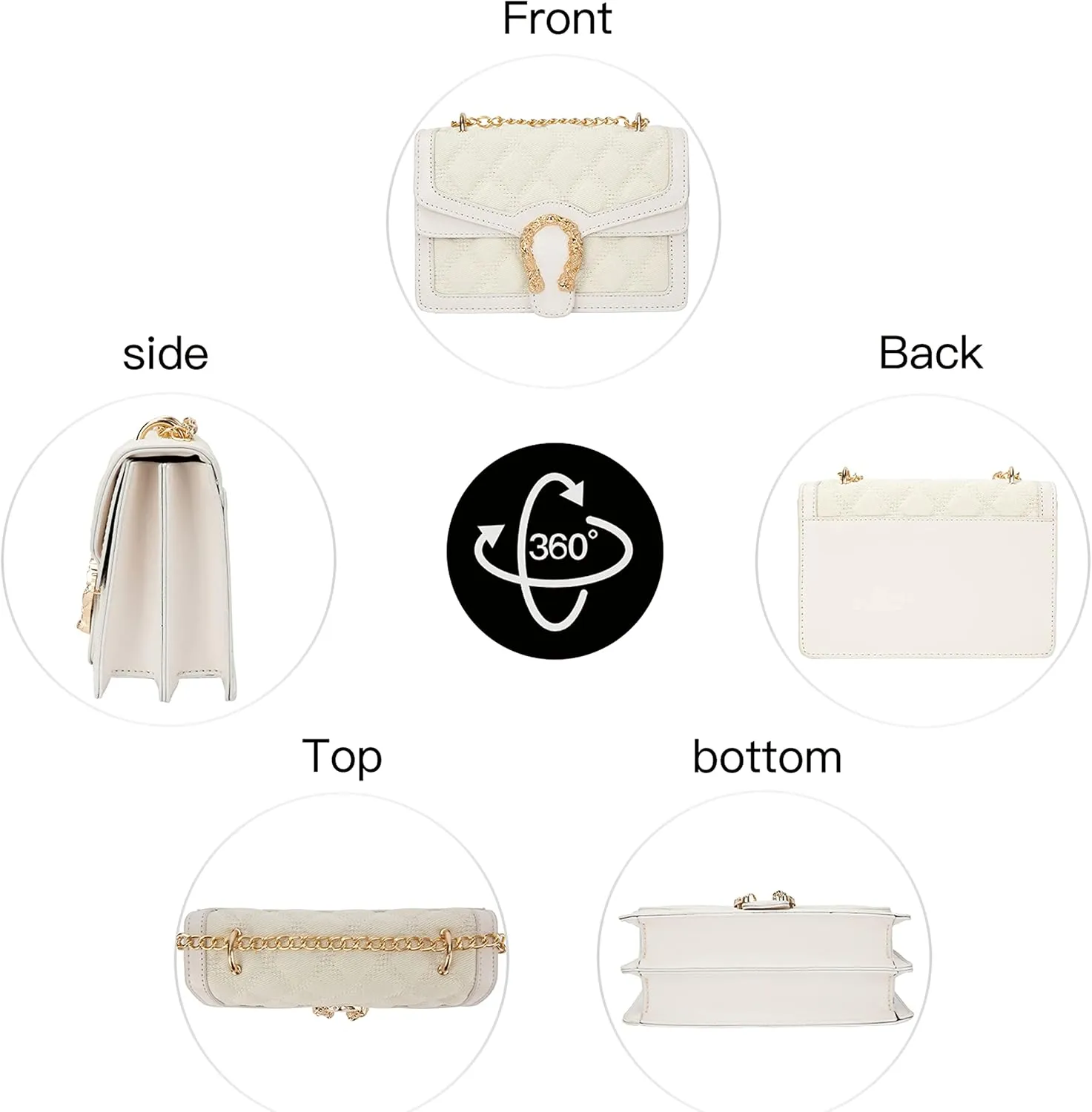 Leather Shoulder Bag Chain Purse for Women - Fashion Crossbody Bags Vintage Snake Print Underarm Bag Square Satchel Handbag