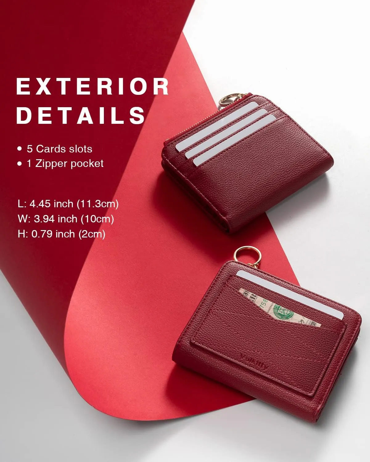 Leather Wallet for Woman RFID Blocking Bifold Small Compact Wallets Zipper Pocket Purse Large Capacity Card Hold Case with ID window