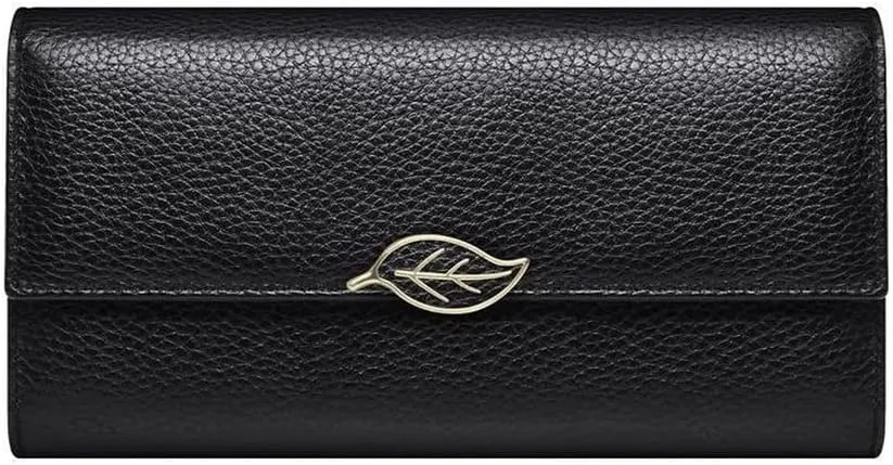 Leather Wallet Leather Women's Wallet Retro Fashion Large Capacity Purse Clutch Ladies Long Zipper Coin Pocket Card Holder Large Capacity (Red,10x19cm)