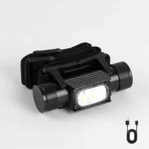 LED Rechargeable Headlamp-1600 LM Hidden USB C Charging Headlight,IPX6 Waterproof Head Lamp with 2600mAh Battery,Adjustable Headband,Lightweight with Multiple Modes for Camping,Hiking,Fishing