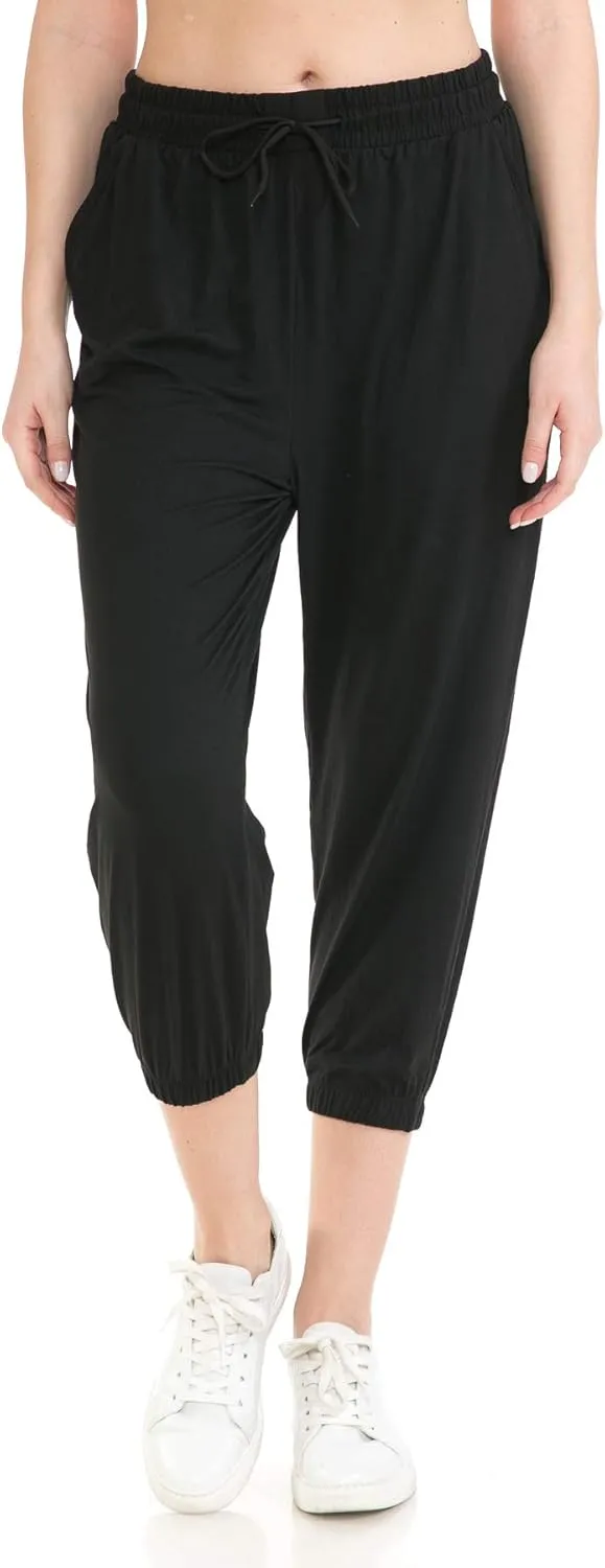 Leggings Depot Women's Jogger Track Cuff Sweatpants with Pockets for Yoga, Workout