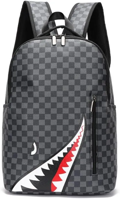 Leisure Shark Backpack Business Large Capacity Men's Campus Outward Travel Bag (A3,Large)