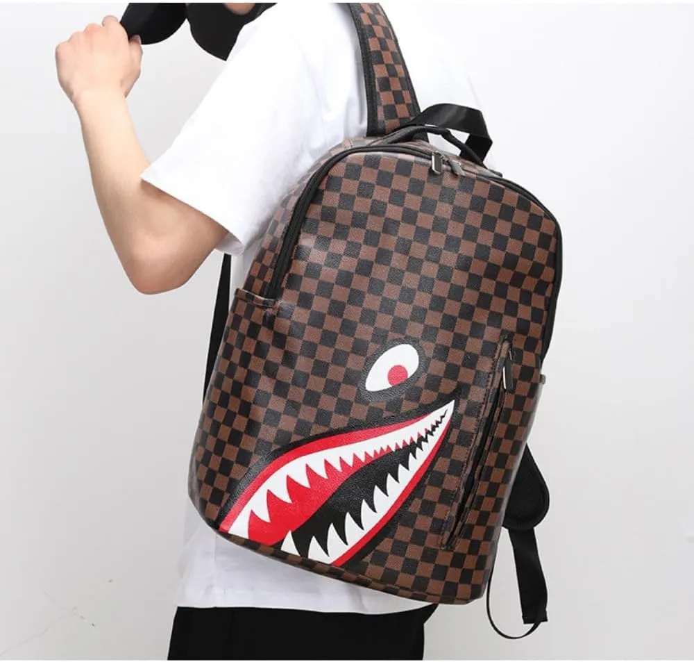 Leisure Shark Backpack Business Large Capacity Men's Campus Outward Travel Bag (A3,Large)