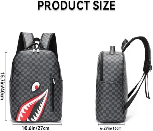 Leisure Shark Backpack Business Large Capacity Men's Campus Outward Travel Bag (C3,Large)