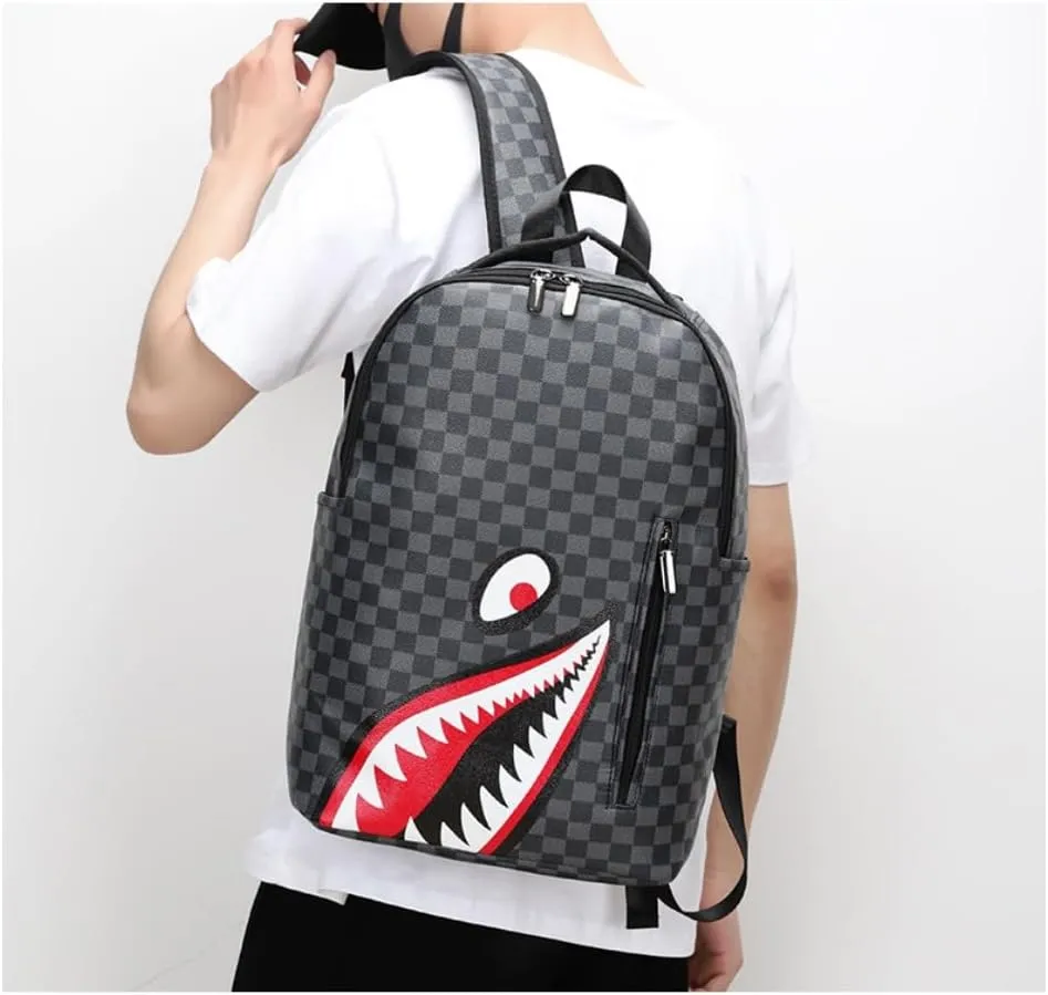 Leisure Shark Backpack Business Large Capacity Men's Campus Outward Travel Bag (C3,Large)