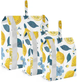 Lemons Travel Storage Bag with Lanyard - Portable Lightweight Classified Storage Bag with Zipper, Dust and Waterproof Travel Packing Cube for Suitcase,3 Pieces