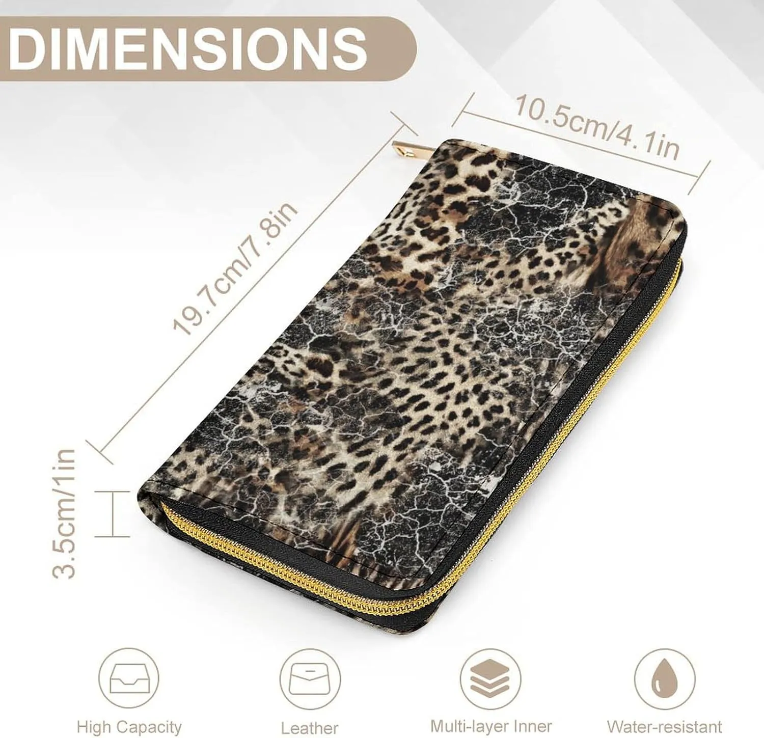 Leopard Animal Fur Pattern Women's Leather Small Wallet Clutch Wallet - Lightweight And Easy to Carry