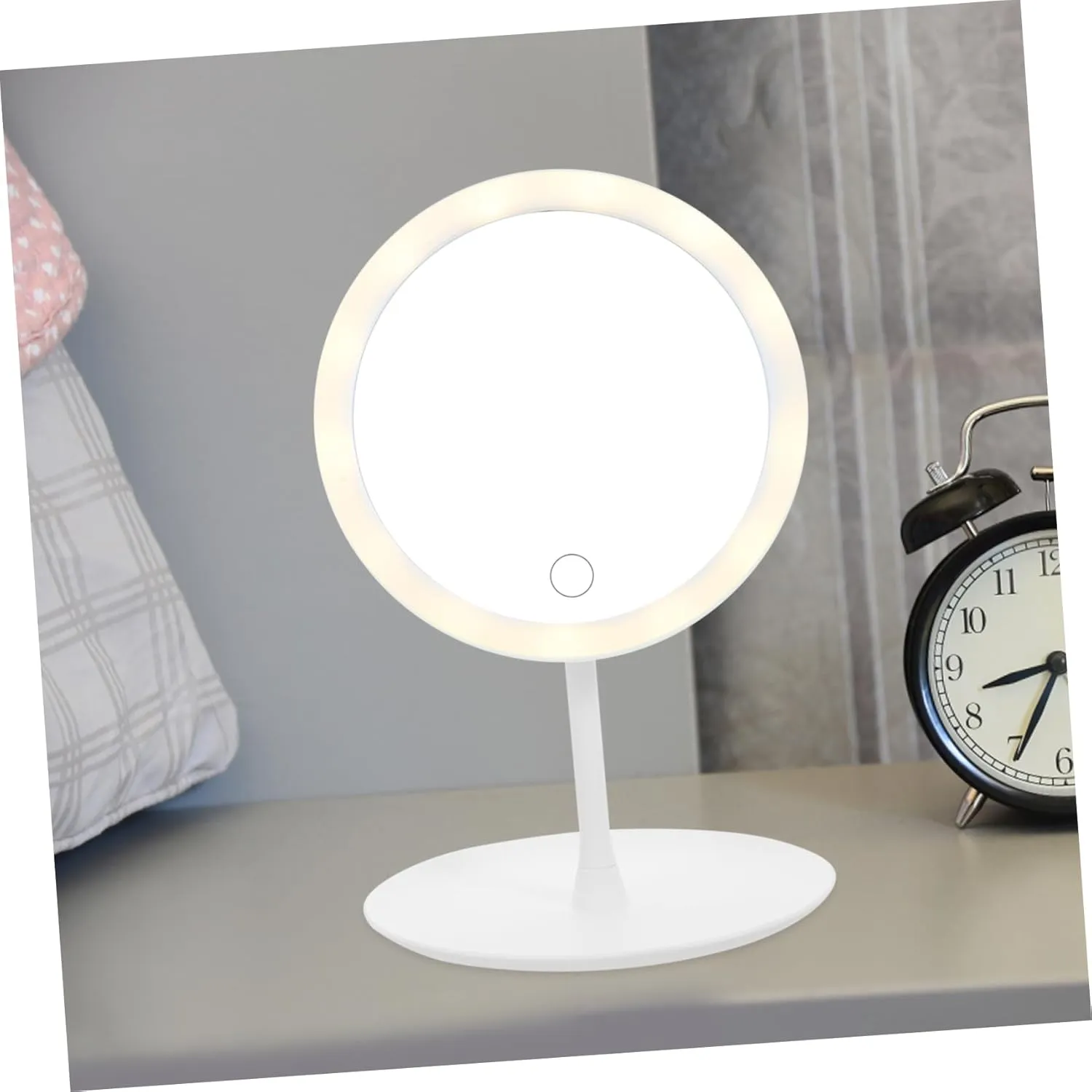 LIFKOME Rechargeable Lighted Makeup Mirror Gold Makeup Led Mirror Storage Tray