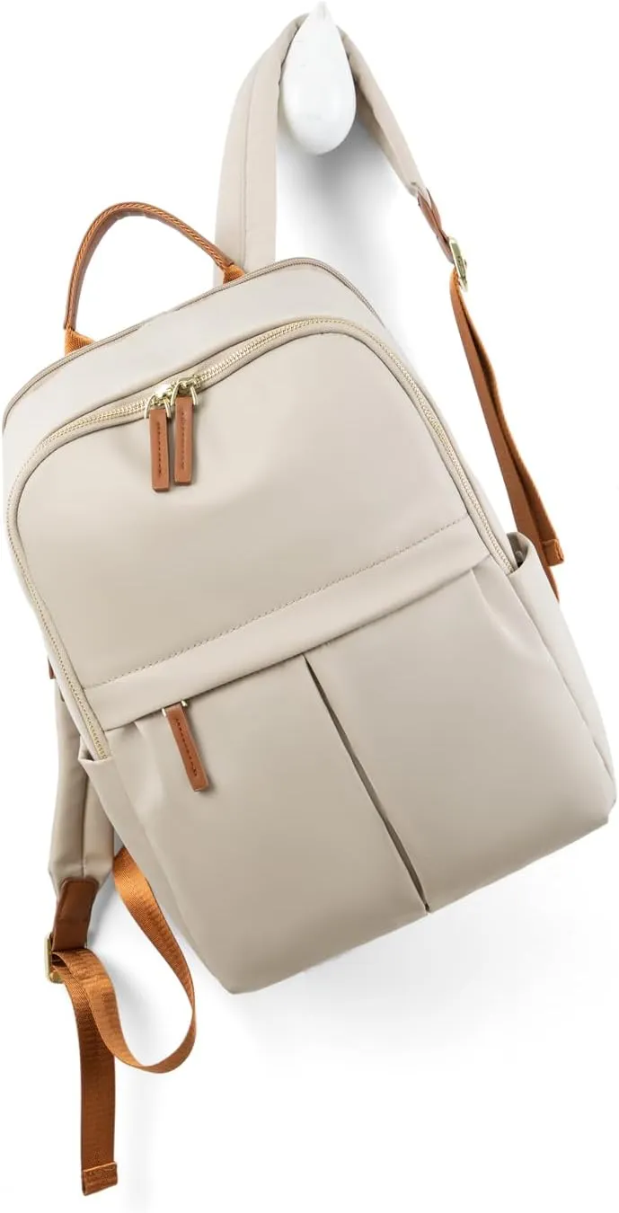 Lightweight Women's Backpack with Multiple Pockets - Ideal for Daily Use (Ivory)