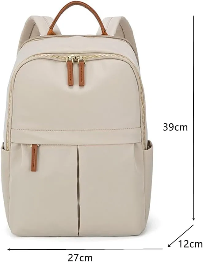 Lightweight Women's Backpack with Multiple Pockets - Ideal for Daily Use (Ivory)