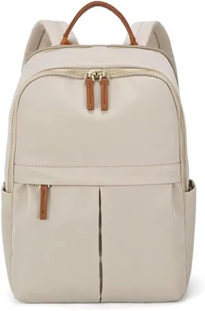 Lightweight Women's Backpack with Multiple Pockets - Ideal for Daily Use (Ivory)