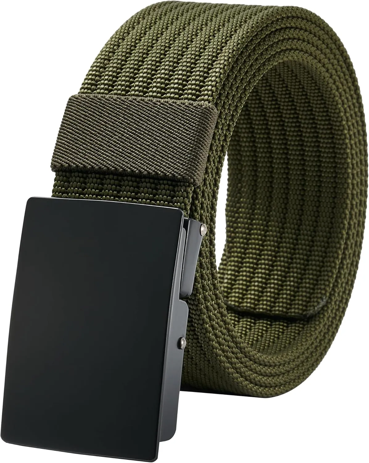 LionVII Men Nylon Web Belts - Metal Buckle, Fully Adjustable Belt Strap for Work, Easy Trim to Fit 28-49" Waist