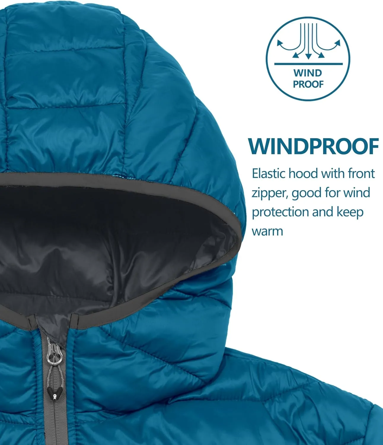 Little Donkey Andy Men's Packable Puffer Jacket Lightweight Hooded Windproof Winter Coat with Recycled Insulation