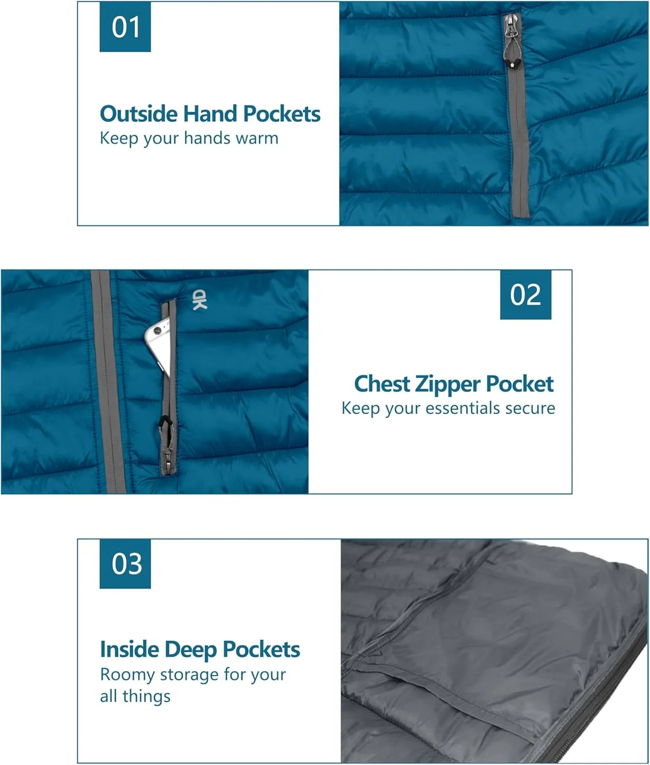 Little Donkey Andy Men's Packable Puffer Jacket Lightweight Hooded Windproof Winter Coat with Recycled Insulation