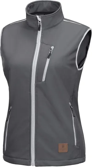 Little Donkey Andy Women's Fleece Lined Softshell Vest Lightweight Windproof Sleeveless Jacket for Hiking Outdoor Travel Golf
