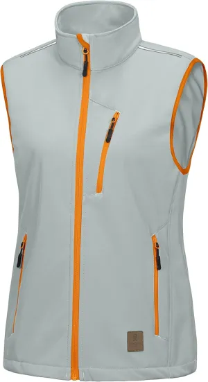 Little Donkey Andy Women's Fleece Lined Softshell Vest Lightweight Windproof Sleeveless Jacket for Hiking Outdoor Travel Golf