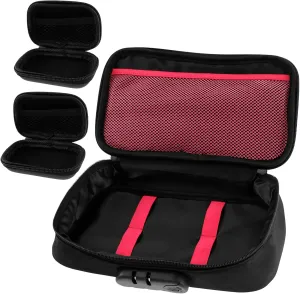 Lockable Storage Bag 2 Pcs Portable Locking Toy Storage Bag with 4 Mini EVA Zipper Boxes Lightweight Discreet Lockable Storage Toy Bag Box Organizer Container for Private Items Women Men (2)