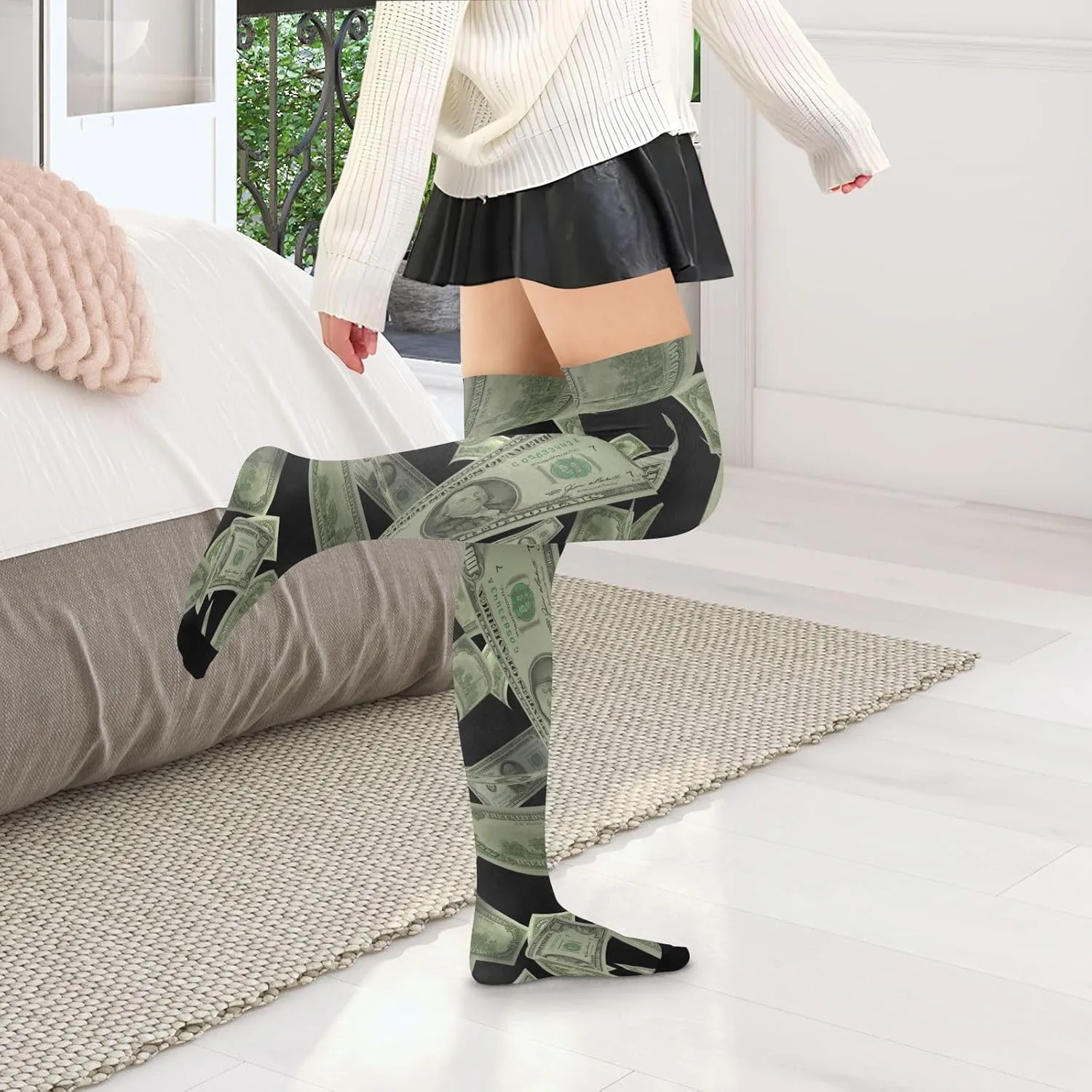 Long High Knee Stock Casual Athletic Stockings Soft Breathable Socks for Women Running Cycling Hiking