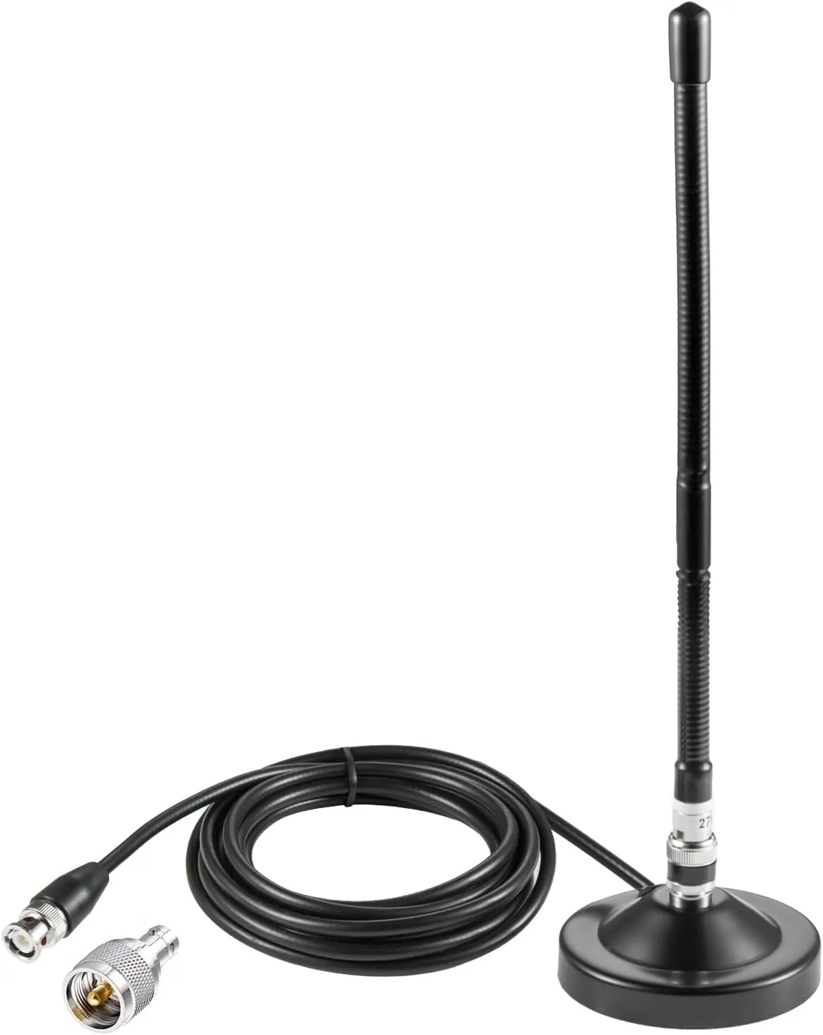 Long Range 27MHz Heavy Duty Magnetic Base Station Soft Whip CB Radio Antenna Kit for Cobra Midland Uniden Maxon President Anytone Vehicle Car Truck Mobile Handheld CB Radio Police Scanner, Eifagur