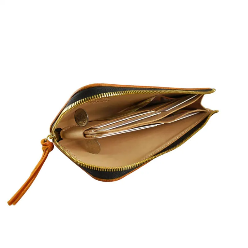 Long Zip Wallet, Tan