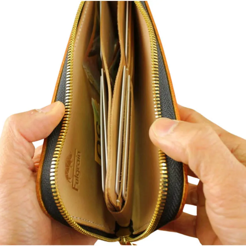 Long Zip Wallet, Tan