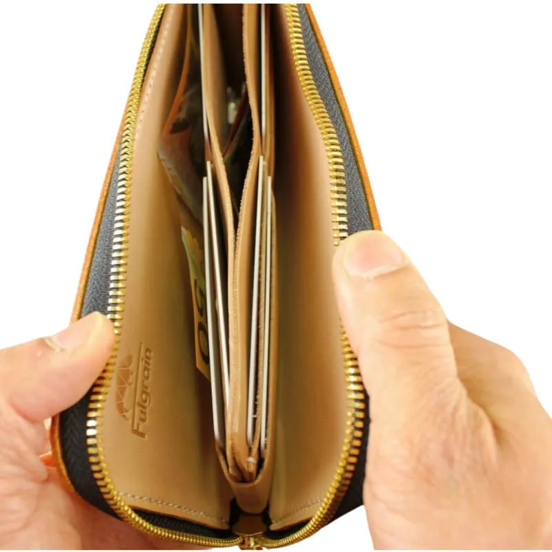 Long Zip Wallet, Tan