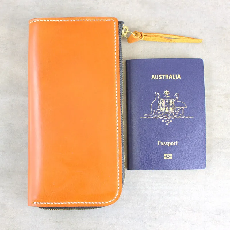 Long Zip Wallet, Tan