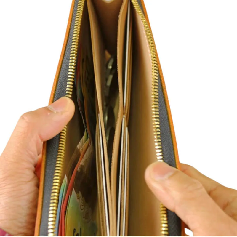Long Zip Wallet, Tan