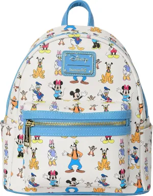 Loungefly Disney Women's Mini Backpack Mickey Minnie Mouse Forward Backward Blue