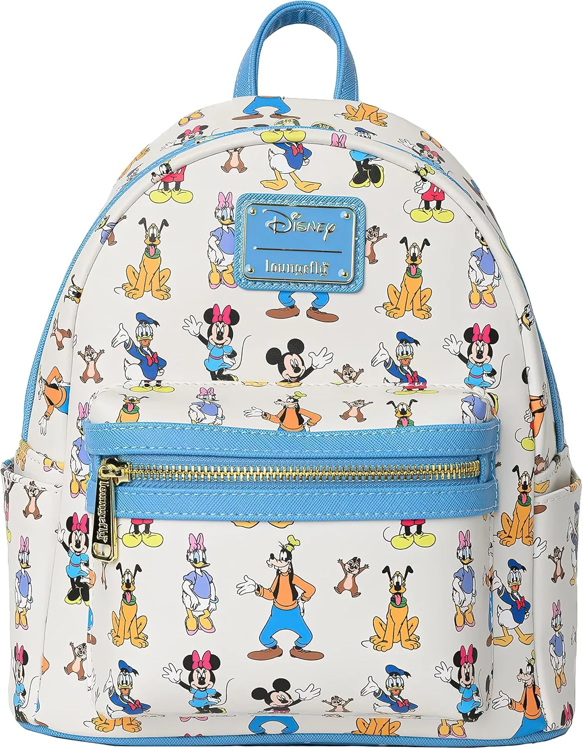 Loungefly Disney Women's Mini Backpack Mickey Minnie Mouse Forward Backward Blue
