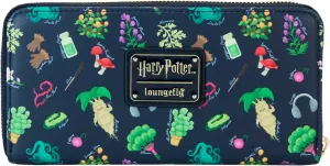 Loungefly Harry Potter Herbology AOP Clutch Zip Wallet Faux Leather