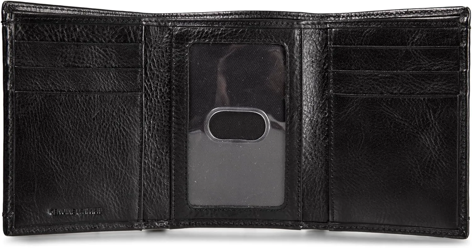 Lucky Brand Men's Trifold Wallet | Id Window | Card Slots | Leather | Organization | Durable | Stylish