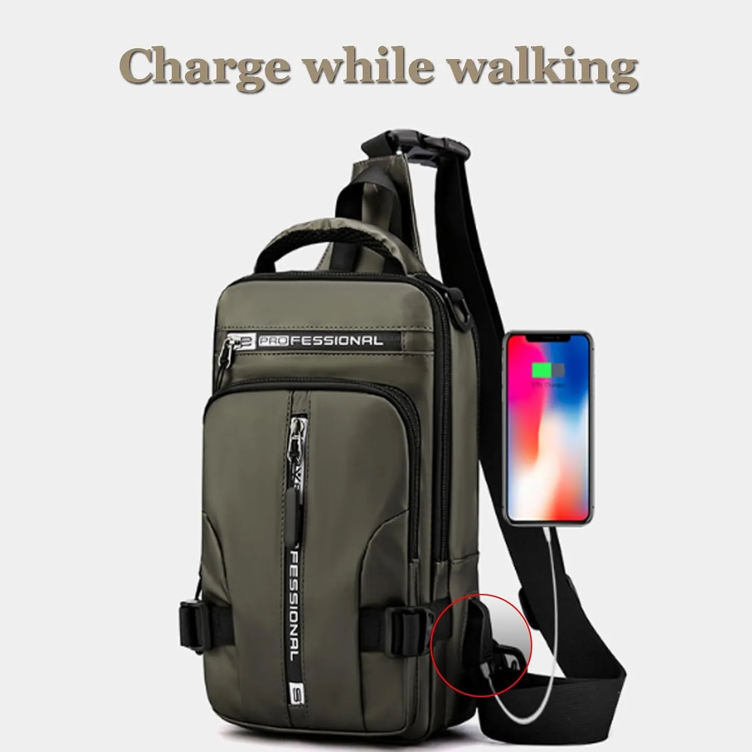 Luckyabow Waterproof Crossbody Bag, Mens Crossbody Bag, Waterproof Sling Bag Crossbody Backpack For Mens