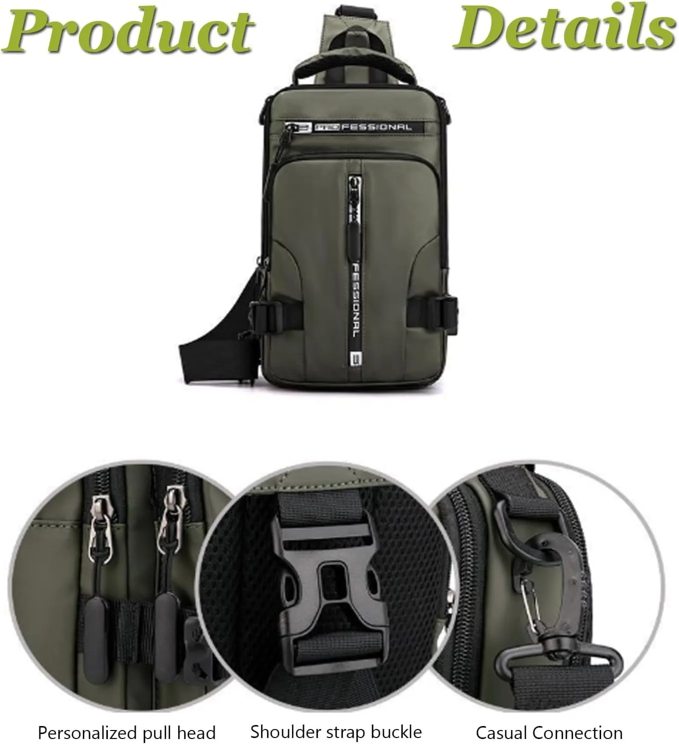 Luckyabow Waterproof Crossbody Bag, Mens Crossbody Bag, Waterproof Sling Bag Crossbody Backpack For Mens