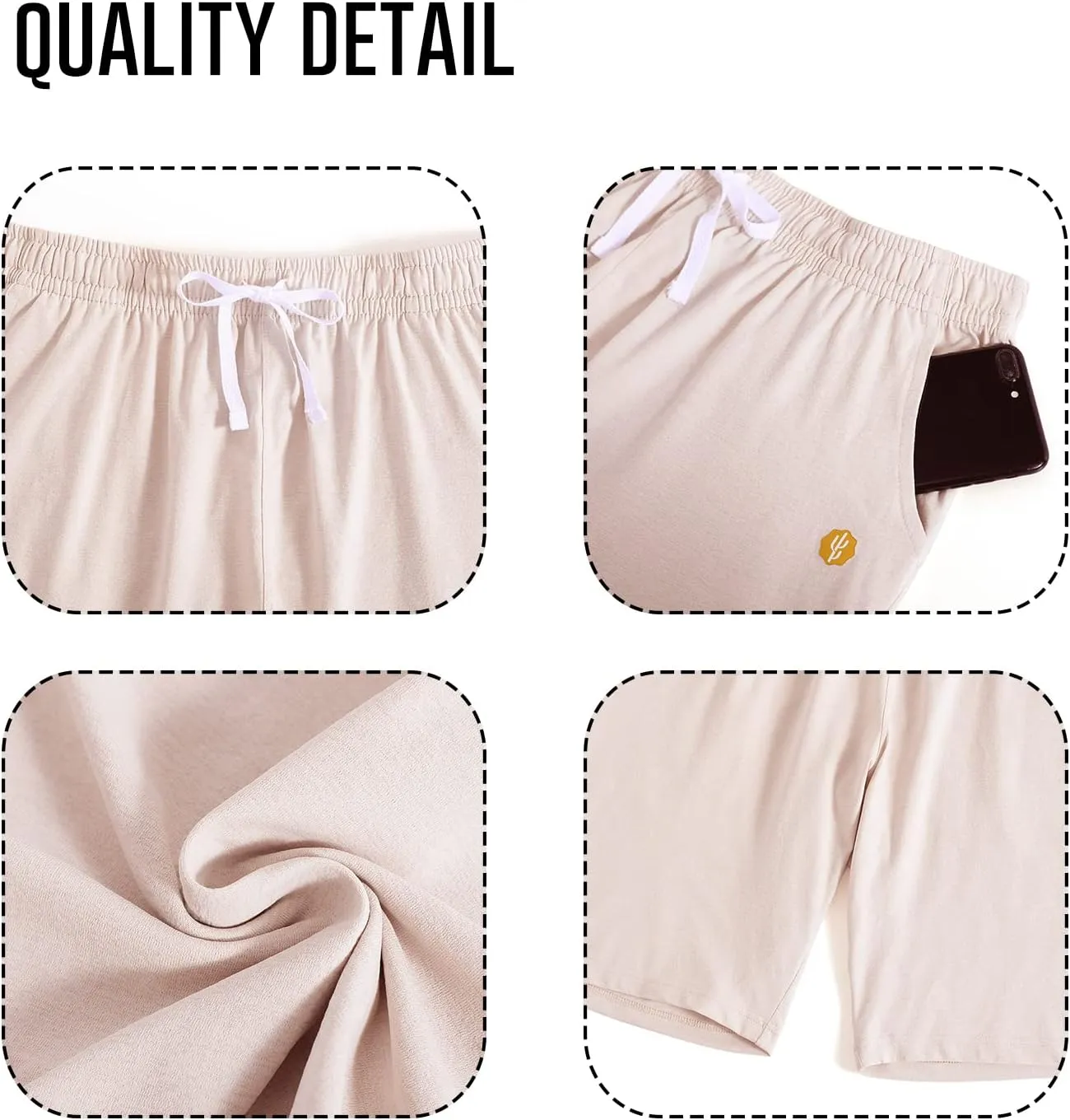 LUCKYCATCUS Women's Bermuda Shorts Jersey Shorts with Pockets Yoga Walking Athletic Long Shorts for Women Knee Length