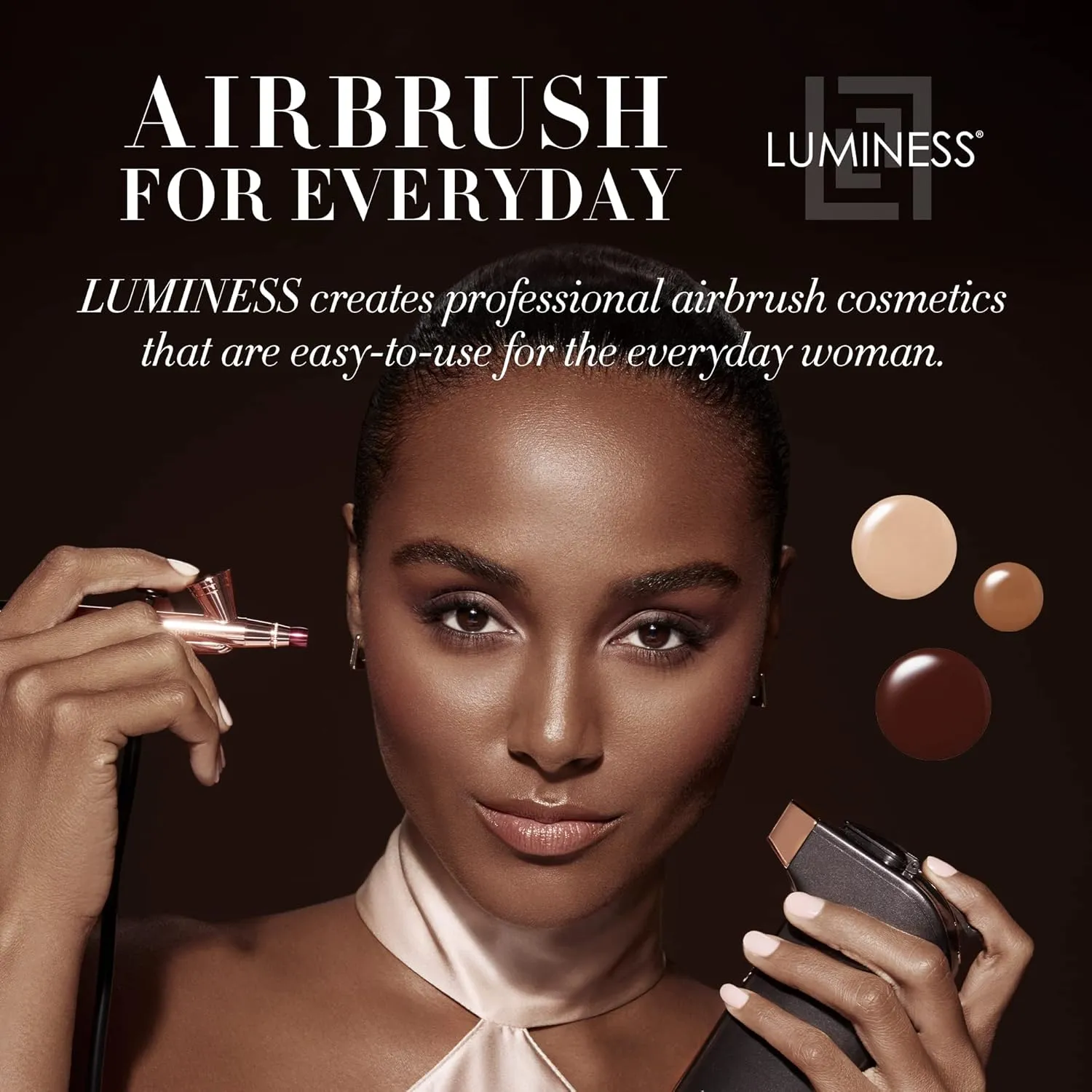 Luminess BREEZE DUO Airbrush Makeup System, Medium Coverage – 9-Piece Kit includes 2x Silk Airbrush Foundation, Soft Rose Blush, Glow Highlighter, Moisturizer Primer, and Airbrush Cleaning Solution