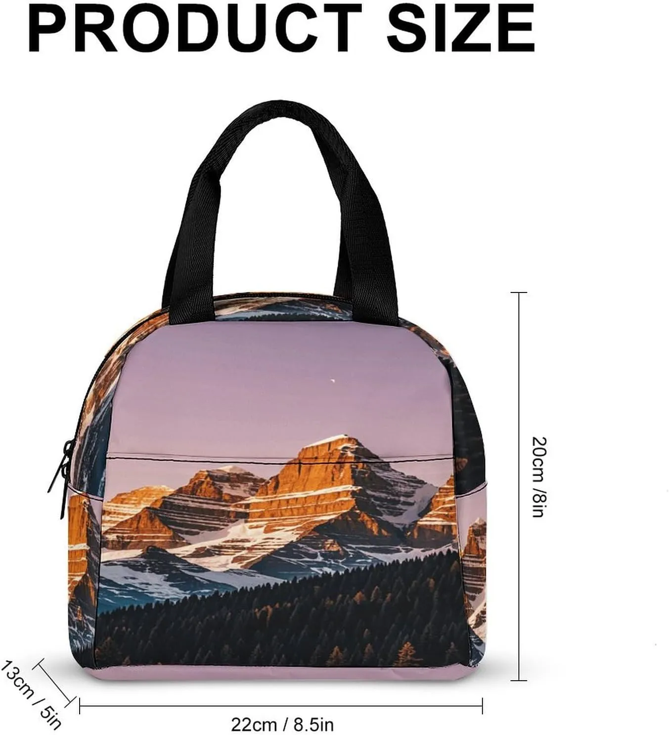 Lunch Bag Reusable Rocky Mountains Lunch Box Insulated Keep Warm Bento Box for Women Men Work Ravel