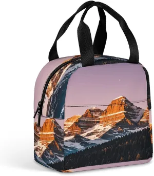 Lunch Bag Reusable Rocky Mountains Lunch Box Insulated Keep Warm Bento Box for Women Men Work Ravel